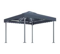 KUPTYERFG Cenador de 300 x 300 cm, color antracita, aluminio, doble techo | Toldo resistente con doble parte superior para porche y jardín. Con cierres de para una fácil fijación.