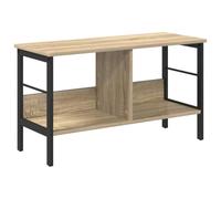 KUPTYERFG Estantería de madera de roble Sonoma, 82 x 32 x 47 cm, estantería pequeña de madera y metal, diseño industrial, estantería de salón con 2 niveles para oficina en casa y pasillo