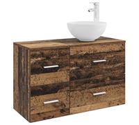 KUPTYERFG Juego de muebles de baño, 2 piezas, tocador y armario de baño de | Práctica combinación para baño y baño de visitas con tres cajones espaciosos y colocación de perforación flexible.