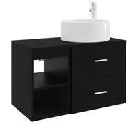 KUPTYERFG Juego de muebles de baño de 2 piezas, montaje en pared, roble | Moderno juego de 2 piezas de madera para cuarto de baño: ahorro de espacio en la pared con opción de perforación flexible