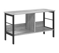 KUPTYERFG Librería Sonoma gris 82 x 32 x 47 cm estantería de pie de madera y metal, diseño industrial, estantería de oficina con 2 compartimentos para salón, pasillo y oficina en casa