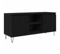 KUPTYERFG Mueble bajo para TV, aspecto de roble, 104 x 35 x 50 cm, color | Mueble de teléfono estable con 2 puertas y compartimentos para receptor y decoración en el dormitorio o habitación de