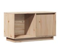 KUPTYERFG Mueble para TV de 74 x 35 x 44 cm, madera maciza de pino | Mueble bajo compacto de madera de pino natural con 2 compartimentos para sala de estar y dormitorio.