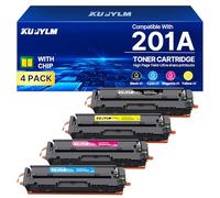 KUPYLM 201A CF400A - Cartuchos de tóner compatibles con HP 201A 201X CF400X para Toner Color Laserjet Pro MFP M277dw M252dw M277n M252n M277 CF401A CF402A CF403A (negro, cian, amarillo Magenta,
