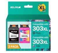 KUPYLM 303XL Cartuchos compatibles para HP 303 XL negro y color para cartuchos 303 XL para HP Envy Photo 6230 6220 6232 7134 7830 7130 6200 6234 6552 7800 7900 7120 7132 Tango X (Negro y color, 2-Pack