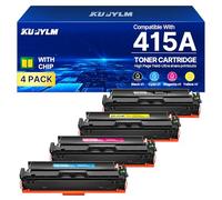 KUPYLM 415A - Tóner con Chip Compatible para HP 415A 415X para LaserJet Pro MFP M479fdw MFP M479fdn M479 M454dw M454dn M454 W2030A W2031A W2032A W2033A (Negro, Cian, Magenta Amarillo, Paquete de 4)