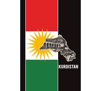 Kurdistan mit Farben der kurdische Flagge - Notizbuch: Journal mit Kurdistan-Karte, kurdischer Sonne und historischem Motiv - für Gedanken, Erinnerungen und kulturelle Verbundenheit
