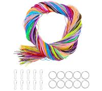 Kureny 200pcs Hilo Scoubidou Cuerda, Scooby Doo Pulseras 20 Colores, Scooby Doo con Llavero y Gancho, Hilos Pulseras Scooby Doo para Hacer Pulseras, Collares, Llaveros
