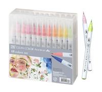 Kuretake 36VRB-6000AT/36V - Bolígrafo de tinta líquida (con cepillo), 48 colores