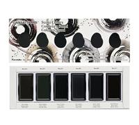Kuretake GANSAI TAMBI SUMI COLORS Juego de 6 colores, pintura de acuarela para profesional, para caligrafía, ilustraciones, dibujo, tinta negra, fabricado en Japón