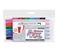 Kuretake TC-6100/6V ZIG Pluma a base de agua, punto de color limpio, 6 colores