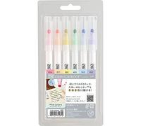 Kuretake Zig Clean Color Dot Pen Set, Single Tip (Mild 6 colors)