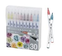 Kuretake ZIG Clean Color Real Brush NUEVO 30 colores con puntas flexibles de pincel, bolígrafos de acuarela para pintura