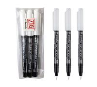 Kuretake ZIG FUDEBIYORI PIGMENT Juego de 3 bol grafos blanco lechoso Para ilustraci n de letras Certificado por AP Punta de pincel dura y flexibl