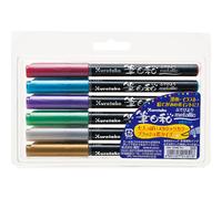 Kuretake zig fudebiyori pincel flexible bolgrafos metlicos 6 colores juego perfecto para arte profesional dibujo caligrafa leetring diario hecha e