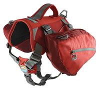 Kurgo Baxter - Mochila Arnés Chaleco para Perro, Alforja para Perros, Bolsa Sillón para Excursionismo, Senderismo y Camping - Rojo - (M) 14 - 39 Kg