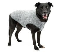 Kurgo Core - Abrigo para Perro, Abrigo para Perro Todo el año, Chaleco y Chaqueta Polar para Mascotas, Forro Polar, Ligero, Abertura con Cremallera para arnés, Cuello Ajustable, Heather, Negro, XL