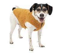 Kurgo Core - Abrigo para Perro, Abrigo para Perro Todo el año, Chaleco y Chaqueta Polar para Mascotas, Forro Polar, Ligero, Abertura con Cremallera para arnés, Cuello Ajustable, Heather, Naranja, S