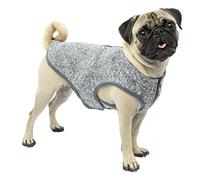 Kurgo Core - Abrigo para Perro, Abrigo para Perro Todo el año, Chaleco y Chaqueta Polar para Mascotas, Forro Polar, Ligero, Abertura con Cremallera para arnés, Cuello Ajustable, Heather, Negro, S