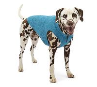 Kurgo Core Abrigo para Perro, Chaleco Polar para Perro, Chaqueta Perros, Forro Polar, Ligero, Abertura con Cremallera para Arnés, Cuello Ajustable, Azul, M