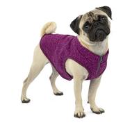 Kurgo Core Abrigo para Perro, Chaleco Polar para Perro, Chaqueta Perros, Forro Polar, Ligero, Abertura con Cremallera para Arnés, Cuello Ajustable, Azul, S
