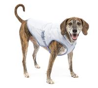 Kurgo Core Cooling - Chaleco de Verano para Perros - para Climas Cálidos con Tejido de Enfriamiento Evaporativo, Compatible con Arnés y Reflectante - Gris - Talla XL