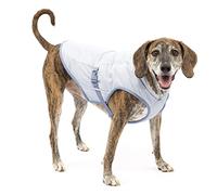 Kurgo Core Cooling - Chaleco de Verano para Perros - para Climas Cálidos con Tejido de Enfriamiento Evaporativo, Compatible con Arnés y Reflectante - Gris - Talla L