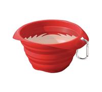 Kurgo Collaps-A-Bowl - Cuenco de Viaje Plegable para Perros, Cuenco para Agua y Comida, Accesorios de Viaje para Mascotas - 0,7 L, Rojo