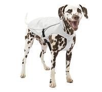 Kurgo Halifax - Chubasquero Impermeable para Perros, Poncho para Mascotas, Reflectante, Apertura de Correa, Hebillas de liberación rápida (Blanco tormentoso, XS)