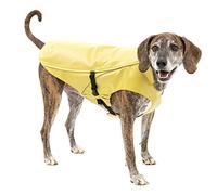 Kurgo Halifax Rain Shell, impermeable para perro, chaqueta impermeable para perros, poncho para mascotas, reflectante, apertura de correa, hebillas de liberación rápida (amarillo, XL)