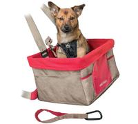 Kurgo Heather, Asiento de Coche para Perros, Asiento Elevador para Mascotas, Incluye Correa de Seguridad, Rojo/Marrón