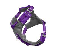 Kurgo Journey Air - Arnés para Perro, Ajuste Seguro para Perros Activos, Pecho Acolchado, Tela Ligera Ripstop, Malla Transpirable, Ribete Reflectante, asa de Ayuda en la Espalda, Morado, XL