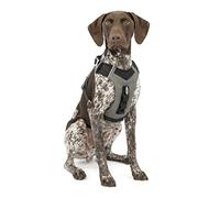 Kurgo Journey Air - Arnés para Perros, Equipo de Senderismo para Mascotas para Correr o Caminar, Reflectante, Arnés para Perros Medianos - Negro/Gris - Talla M