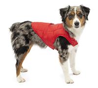 Kurgo Loft - Abrigo Reversible para Perros, Chaqueta Invierno para Mascotas, Impermeable, Reflectante - Rojo/Gris, XS