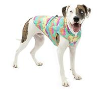 Kurgo Loft - Chaqueta de Invierno Reversible para Perros, Reflectante, Resistente al Agua, para Mascotas pequeñas, Medianas y Grandes (Rayas de Acuarela, Talla M)