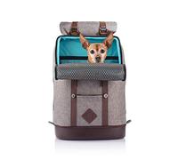 Kurgo, Mochila transportín para Perros y Gatos, Senderismo, Bolsillo para Portátil, Base Impermeable, hasta 11kg - Gris