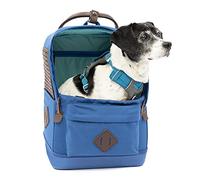 Kurgo Nomad - Mochila Transportín para Perros Pequeños - Apta para Avión, Fondo Impermeable, Ligera para Excursiones y Bolsillo para Tablet - Azul
