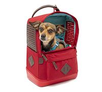 Kurgo Nomad - Mochila Transportín para Perros, Senderismo, Mochila de Viaje, Correa de Seguridad, Base Impermeable, hasta 6,8 Kg - Rojo