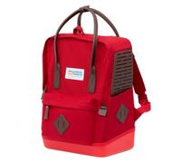 Kurgo Nomad - Mochila Transportín para Perros, Senderismo, Mochila de Viaje, Correa de Seguridad, Base Impermeable, hasta 6,8 Kg - Rojo