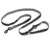 Kurgo Quantum - Correa 6 en 1, Cinturón Manos Libres para Perro, Correa de Cintura para Correr, Tirante Dog Running, Ajustable, Reflectante - Negro