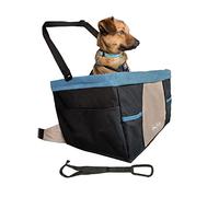 Kurgo Rover, Asiento de Coche para Perros, Asiento Elevador para Mascotas, Incluye Correa de Seguridad, Negro/Azul