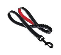 Kurgo Springback - Correa Elástica Para Perros, Correa de Adiestramiento para Perros, Asa Acolchada, Goma Interna, Reduce Tirones, para ir a Correr - 122 cm, Rojo/Negro