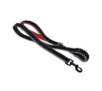 Kurgo Springback - Correa Elástica Para Perros, Correa de Adiestramiento para Perros, Asa Acolchada, Goma Interna, Reduce Tirones, para ir a Correr - 122 cm, Rojo/Negro