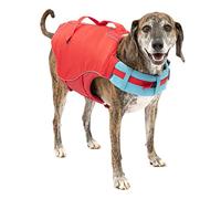 Kurgo Surf n' Turf - Chaleco Salvavidas para Perros, Chaleco Flotador para Nadar, Reflectante, Ajustable - Rojo, L