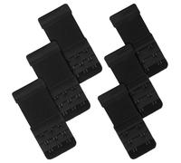 kurkip 6 Piezas Extensión de Sostén, Rallonge Sostén 3 Filas 2 Ganchos 3 Ganchos, Extensión de Sostén Garganta, Cómodo y Elástico, Adecuado para Mujeres, Negro , Talla única