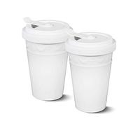 KURLAND toGo Taza de porcelana de KPM Berlin - Taza de café para llevar - Té para llevar - Hecho a mano y empaquetado como regalo - El estilo respetuoso con el medio ambiente para café y té - Blanco