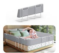 Kuro-sagol Barrera de Seguridad para niños - Barrera de Cama para niños con protección de Bordes, Seguridad para Cama Infantil, Altura Ajustable 40-60 cm, Desmontable, portátil, Gris, 100cm