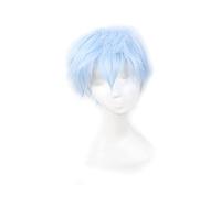 Kuroko no Basket Tetsuya Kuroko Cosplay Peluca 30 cm Corto Azul Claro Hombres Fibra Resistente al Calor Pelo Perucas Anime Disfraz Pelucas