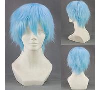 Kuroko No Basket Tetsuya Kuroko Cosplay Peluca 30Cm Corto Azul Claro Hombres Pelo Sintético Perucas Cosplay Peluca + Gorro De Peluca