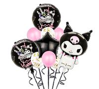 Kuromi - 10 globos decorativos de cumpleaños Kuromi, juego de decoración de globos de dibujos animados, globos de cumpleaños infantiles, decoración temática para fiestas de cumpleaños infantiles,